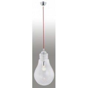 Lampa wisząca Kama 1pł przezroczysty - przewód czerwony