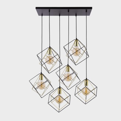 Lampa wisząca ALAMBRE 6 czarny/złoty 2779