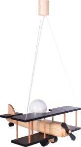 Lampa pokój dziecięcy Samolot duży Drewno Czarny 1041119