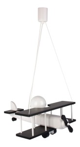 Lampa pokój dziecięcy Samolot duży Czarno Biały 1041139