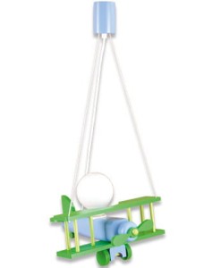 Lampa pokój dziecięcy Samolot mały limonka błękitny 1041014