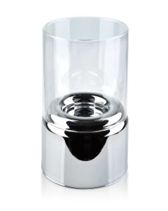 Świecznik tealight transparentny chrom HTRD3541