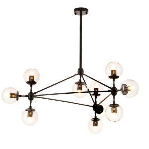 LAMPA WISZĄCA ASTRIFERO-10 TRANSPARENTNO CZARNA 90 CM