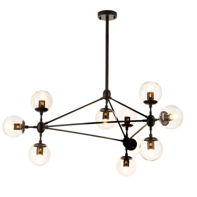 LAMPA WISZĄCA ASTRIFERO-10 TRANSPARENTNO CZARNA 90 CM