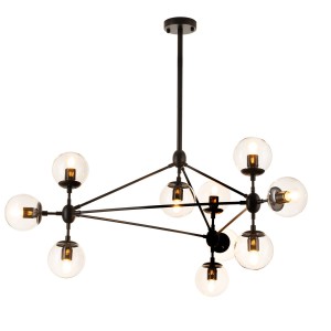 LAMPA WISZĄCA ASTRIFERO-10 BURSZTYNOWO CZARNA 90 CM