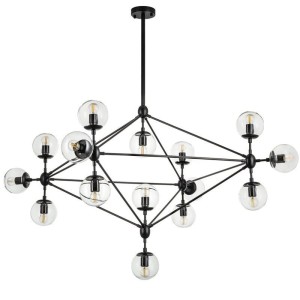 LAMPA WISZĄCA ASTRIFERO-15 TRANSPARENTNO CZARNA 110 CM