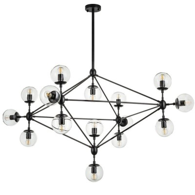 LAMPA WISZĄCA ASTRIFERO-15 TRANSPARENTNO CZARNA 110 CM