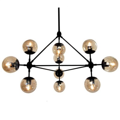 LAMPA WISZĄCA ASTRIFERO-15 BURSZTYN CZARNA 110 CM