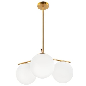 LAMPA WISZĄCA VENUS-3 MOSIĄDZ BIAŁE KULE 