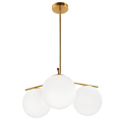 LAMPA WISZĄCA VENUS-3 MOSIĄDZ BIAŁE KULE 