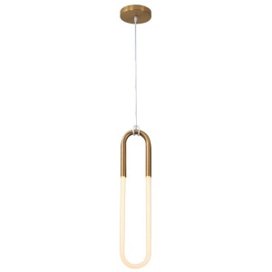 LAMPA WISZĄCA U-SHAPE SZCZOTKOWANY MOSIĄDZ BIAŁA