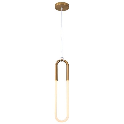 LAMPA WISZĄCA U-SHAPE SZCZOTKOWANY MOSIĄDZ BIAŁA