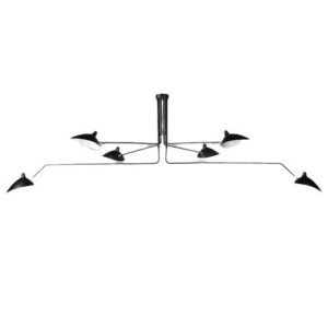 LAMPA WISZĄCA CRANE-6P DWURAMIENNA CZARNA