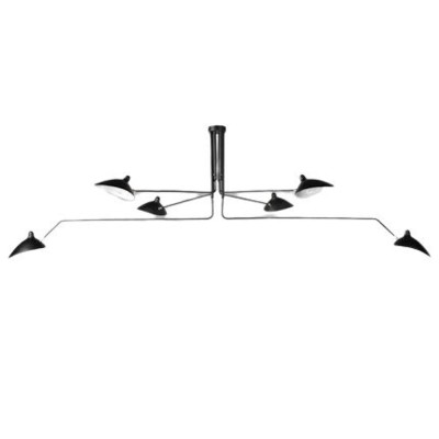 LAMPA WISZĄCA CRANE-6P DWURAMIENNA CZARNA