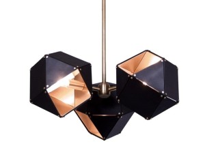 LAMPA WISZĄCA NEW GEOMETRY-3 CZARNO ZŁOTA