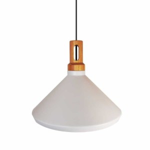 LAMPA WISZĄCA NORDIC WOODY BIAŁO-DREWNIANA 35 CM 