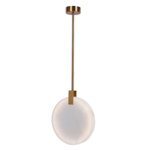 LAMPA WISZĄCA MARBLE LED MARMUROWO ZŁOTA 24 CM