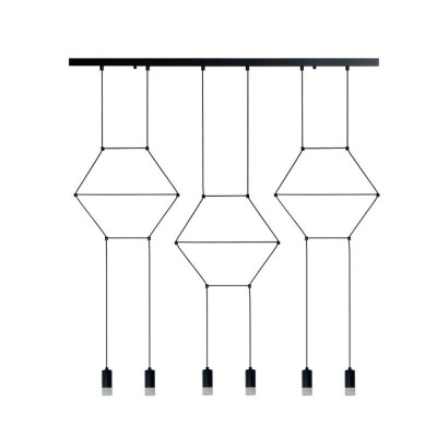 LAMPA WISZĄCA LINEA-6 LONG CZARNA 100 CM 
