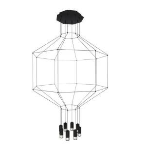 LAMPA WISZĄCA LINEA-8 CZARNA 80 CM