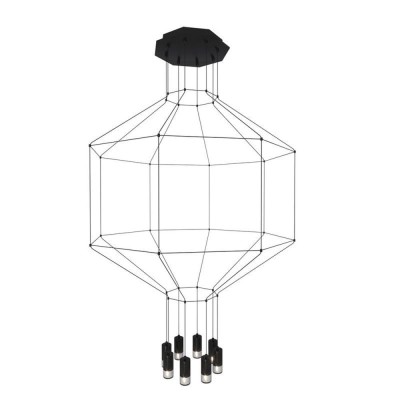 LAMPA WISZĄCA LINEA-8 CZARNA 80 CM