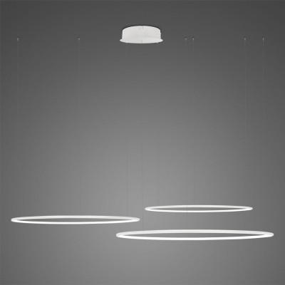 Lampa wisząca Ledowe Okręgi biała ściemnialna 