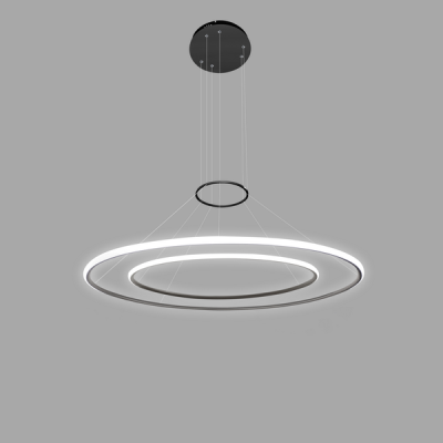 Lampa Ledowe Okręgi czarna 