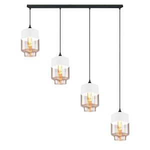 Lampa Wisząca Manhattan biało bursztynowy