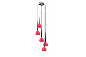 LAMPA WISZĄCA AGA 5 CZERWONO CZARNA