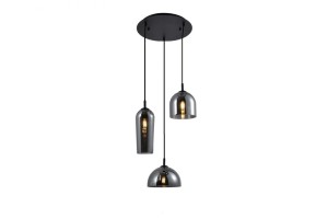 LAMPA WISZĄCA BLANCA 3 PRZYDYMIONE SZKŁO