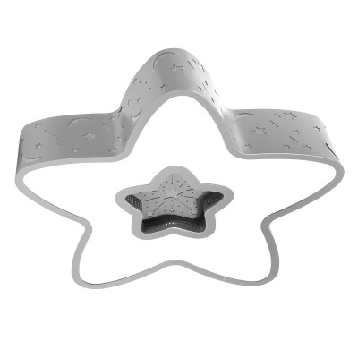 Lampa dziecięca led sufit szara gwiazdka