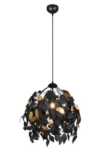 LAMPA WISZĄCA LEAVY 1 CZARNA R10461932