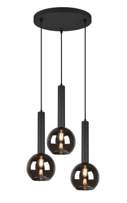 LAMPA WISZĄCA CLAYTON 3 CZARNA 310390332