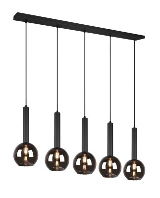 LAMPA WISZĄCA CLAYTON 5 CZARNA 310300532