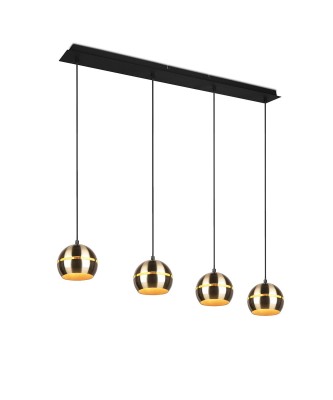 LAMPA WISZĄCA FLETCHER 4 CZARNY/ZŁOTY 313300408