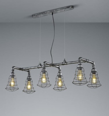 LAMPA WISZĄCA GOTHAM 6 ANTYCZNY SREBRNY 307000688