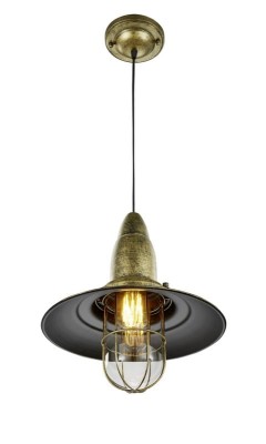 LAMPA WISZĄCA FISHERMAN ZŁOTY ANTYCZNY 304500104