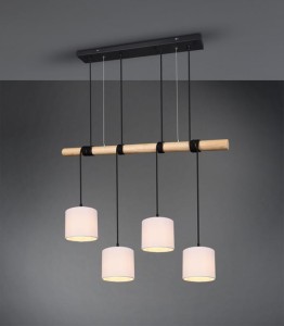 LAMPA WISZĄCA ODIN 4 CZARNY/BIAŁY R30284032