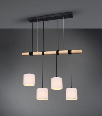 LAMPA WISZĄCA ODIN 4 CZARNY/BIAŁY R30284032