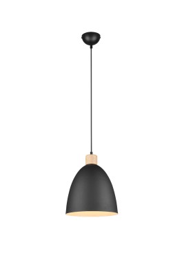 LAMPA WISZĄCA JAGGER CZARNY/NATURALNE DREWNO R30681032