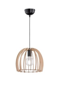 LAMPA WISZĄCA WOOD 30 CZARNY/NATURALNE DREWNO R30253030