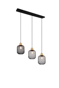 LAMPA WISZĄCA CALIMERO 3 CZARNY/NATURALNE DREWNO R30563032