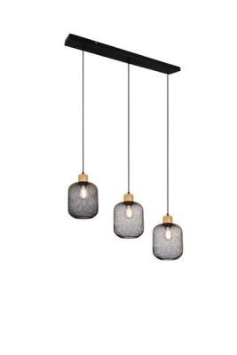 LAMPA WISZĄCA CALIMERO 3 CZARNY/NATURALNE DREWNO R30563032