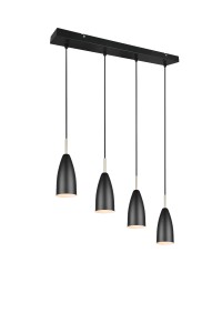LAMPA WISZĄCA FARIN 4 CZARNY/ZŁOTY R30694032