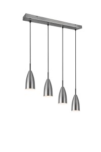 LAMPA WISZĄCA FARIN 4 NIKIEL MAT/CZARNY R30694007
