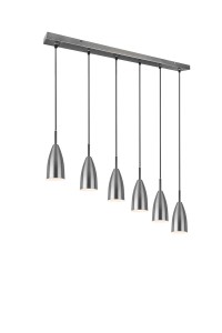 LAMPA WISZĄCA FARIN 6 NIKIEL MAT/CZARNY R30696007