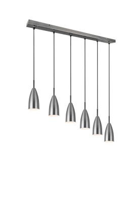 LAMPA WISZĄCA FARIN 6 NIKIEL MAT/CZARNY R30696007