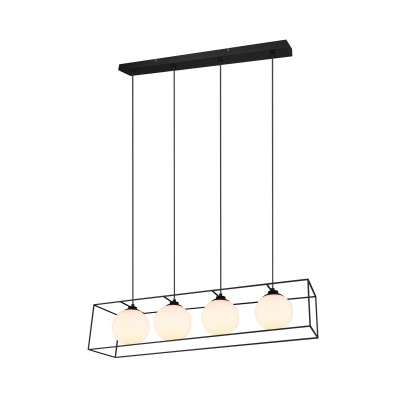 LAMPA WISZĄCA GABBIA 4 CZARNY/BIAŁY R30404032