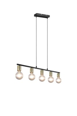 LAMPA WISZĄCA VANNES 5 CZARNY MAT/ZŁOTY R30185008