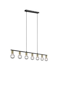 LAMPA WISZĄCA VANNES 7 CZARNY MAT/ZŁOTY R30187008