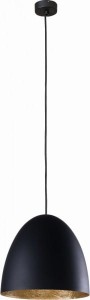 Lampa wisząca EGG M BL/GO czarny/złoty